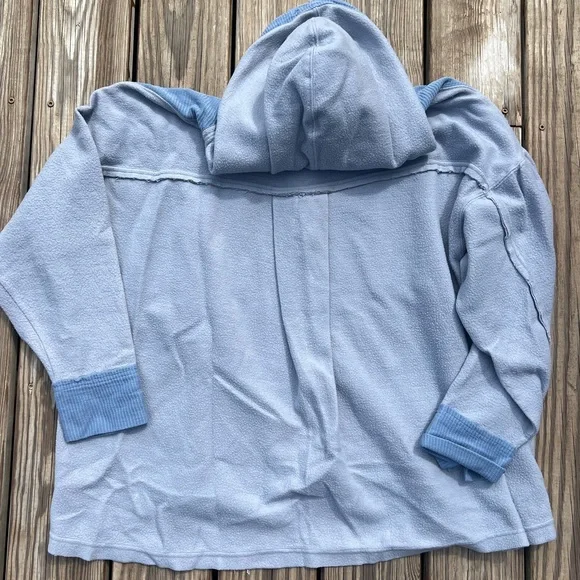 free people | oversized corie sweatshirt | size medium baby blue sweatshirt - Picture 8 of 9